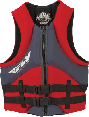 FLY VEST HINGE GRY/RED MD